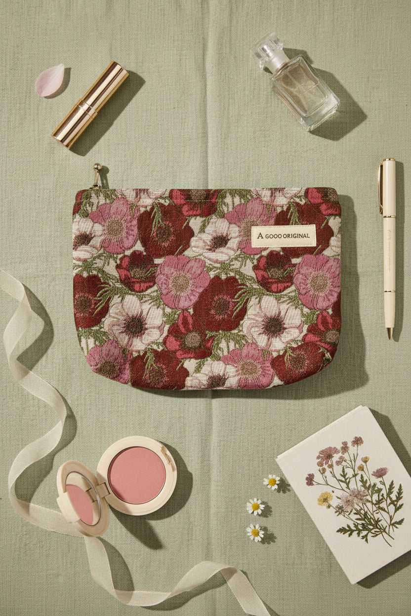 Poppy Bloom Tapestry Makeup Bag