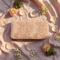 Blush Rose Embossed Zip-Around Wallet