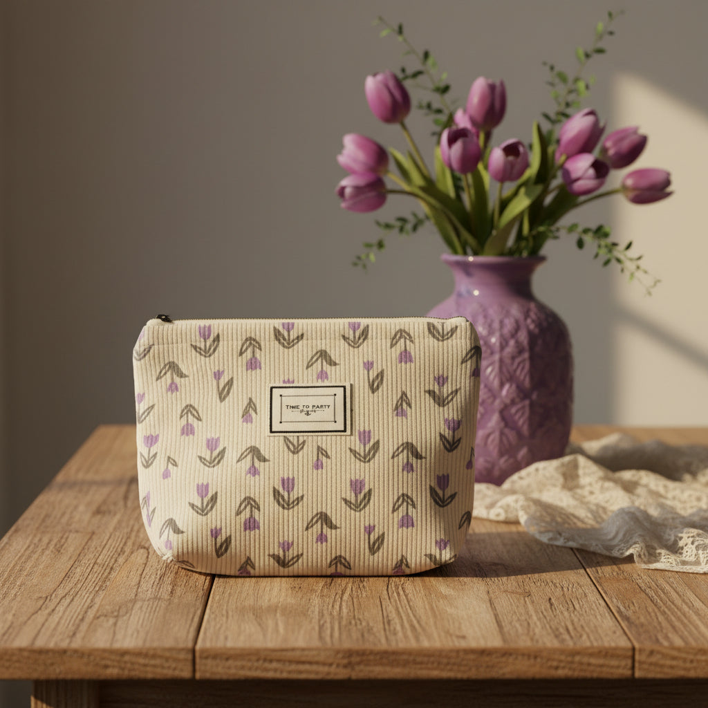 Botanical Makeup Bags & Pouches - Lavender Tulip