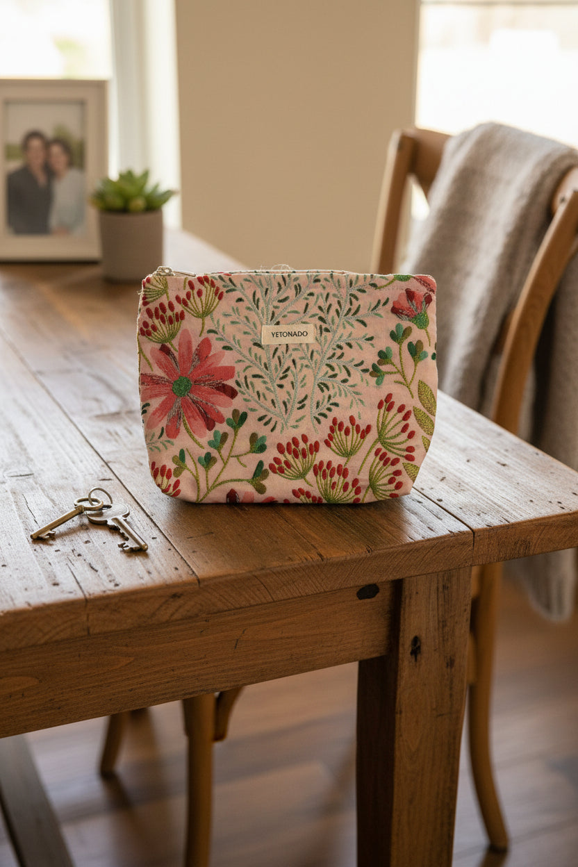 Botanical Makeup Bags & Pouches - Blush Garden