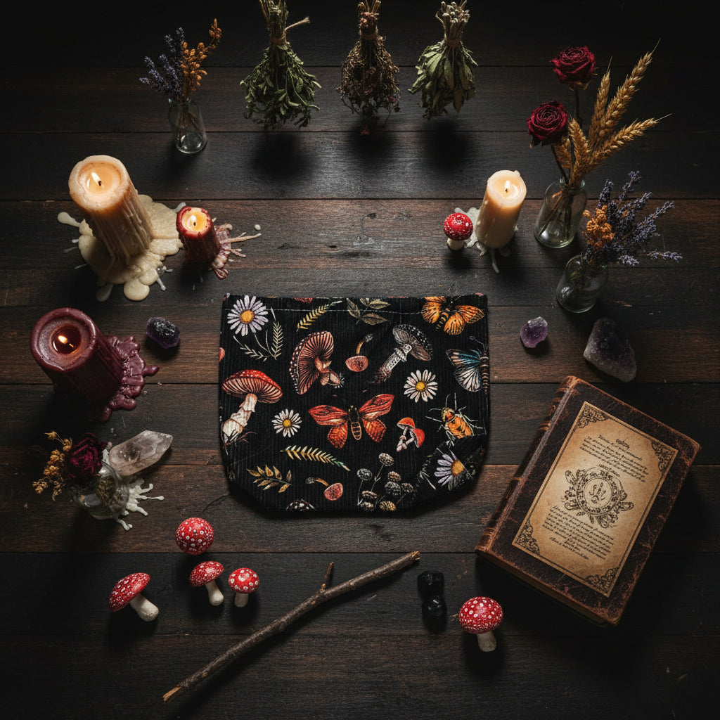 Botanical Makeup Bags & Pouches - Enchanted Night Garden