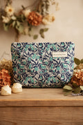 Midnight Garden Quilted Makeup Bag