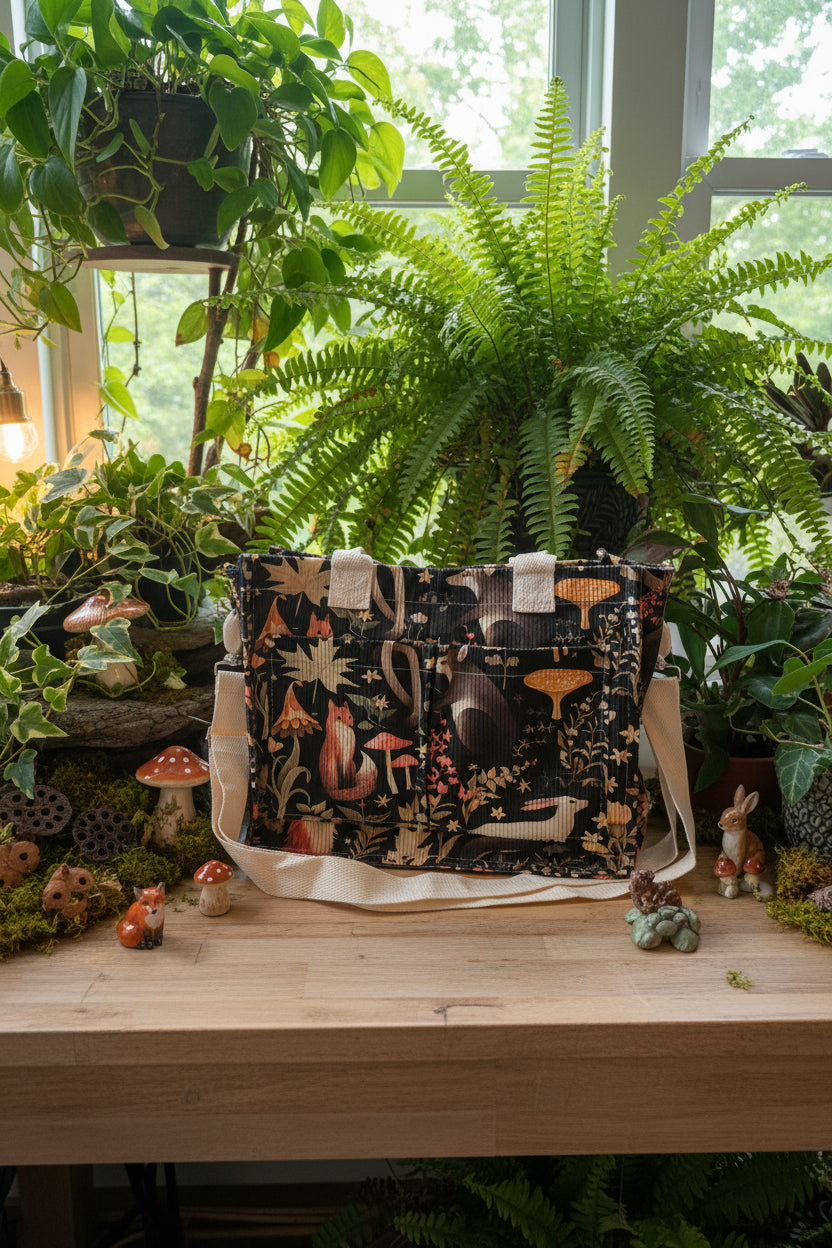 The Midnight Forest Tote — Dark Woodland Print