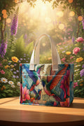 Hummingbird Garden Stained Glass Tote Bag