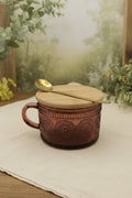 Mug with Lid & Spoon - Burgandy