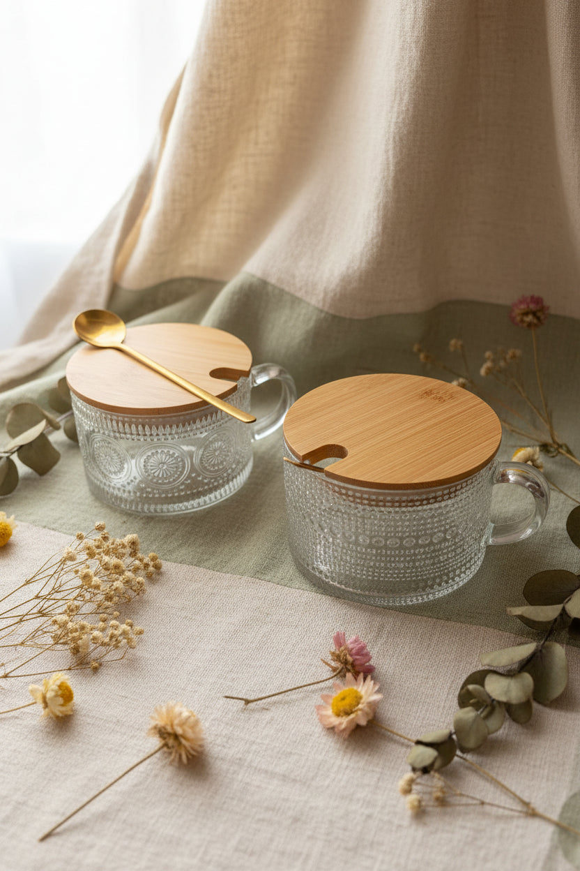 Mug with Lid & Spoon - Clear