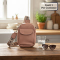 Mini Cross Body Bags with BOHO Strap - Light Rose